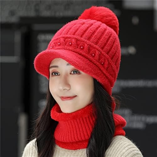 LIWEWO Kış Şapka Tutmak Boyun ısıtıcı şapka seti Kalın Bere Kap Rahat Kış Şapka Kadınlar için Sıcak Örme Şapka Şapka ve Kapaklar