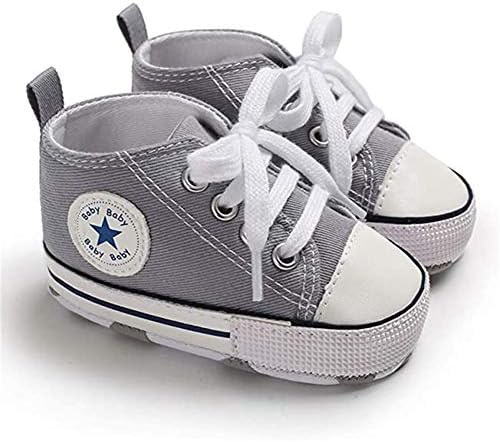 Bebek Erkek Kız Yıldız Yüksek Top Sneaker Yumuşak Kaymaz Taban Yenidoğan Bebek Ilk Yürüyüşe Tuval Denim Ayakkabı