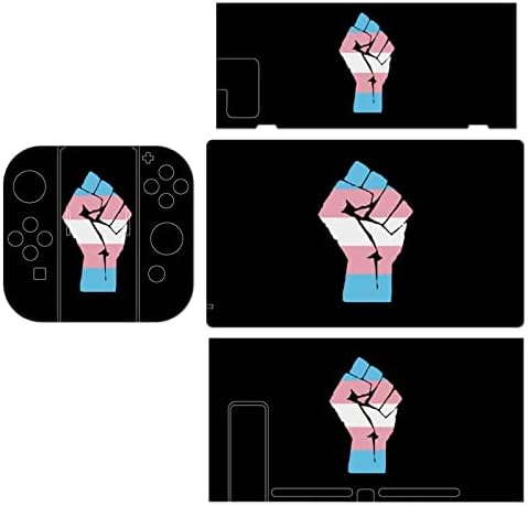 Yükseltilmiş Yumruk Transseksüel Bayrak Anahtarı Sticker Pretty Desen Tam Wrap Cilt Koruma için Nintendo Anahtarı için Anahtarı