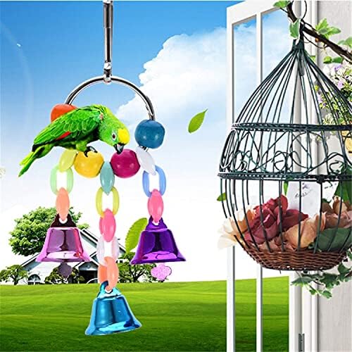 Papağan Chew Bells ile renkli boncuklar Kuş Amerika Papağanı Afrika Griler Budgies Parakeet Cockatiel Kafes Dcoration için