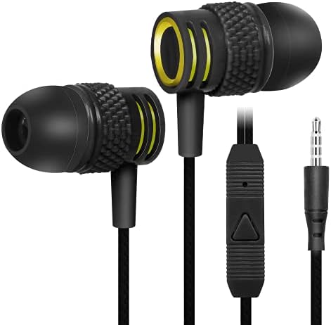 UrbanX R2 Kablolu Kulak Kulaklık Motorola Moto E6 için Mic ile Arapsaçı-Ücretsiz Kordon ile, Gürültü Yalıtımlı Kulaklık, Derin
