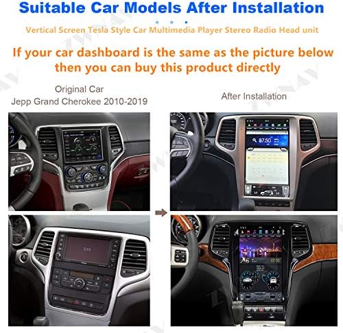 ZWNAV Android 9.0 Tesla Araba Stereo için Jeep Grand Cherokee 2010-2013, IPS Dokunmatik Ekran, 64 GB ROM Araba GPS Navigasyon