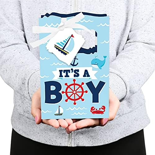 Mutluluğun Büyük Noktası Ahoy Bu bir Çocuk-Deniz Bebek Duş İyilik Kutuları-12 Set