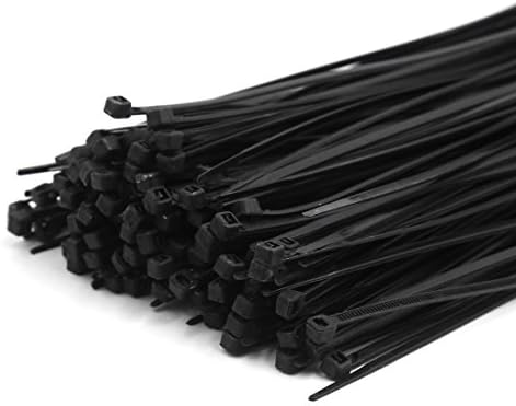 uxcell a16081500ux0271 5mm x 300mm Siyah Naylon Kanatlı Uç İtme Montajlı Elektrik Kablo Bağları 2,50 Parça