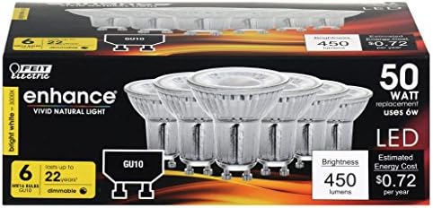Feıt Elektrik Geliştirmek MR16 GU10 LED Ampul Parlak Beyaz 50 Watt Denklik 6 pk