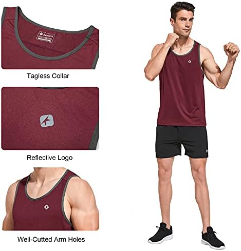 Ksmien erkek Egzersiz Tankı Üstleri Hızlı Kuru Atletik Koşu Gym Fitness Eğitim Kas Kolsuz Gömlek