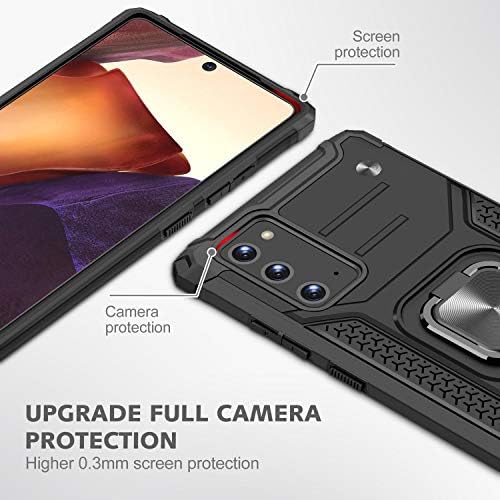 Galaxy Note 20 Kılıf ile uyumlu, Manyetik Araç Montaj Kickstand Zırh Anti-Scratch Braketi Kapak ile Ağır Vaka Samsung Galaxy