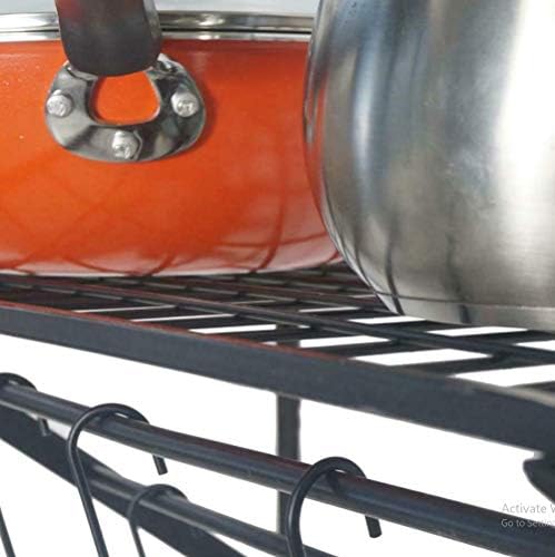 Demir asılı Pot tutucu Pan askı mutfak depolama yardımcı tencere kanca raf