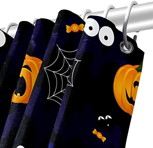 12 Hooks ile duş Perdesi Setleri, mutlu Cadılar Bayramı Komik Kabak Sevimli Gözler Örümcek Web Banyo Banyo Perdesi Kilim ve