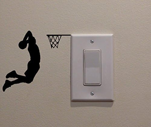 YINGKAI Iki Elle Slam Dunk Basketbol Oyuncu Dunking ışık anahtarı Çıkartması Vinil Duvar çıkartması Sticker Sanat Oturma Odası