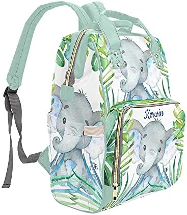 Orman fil kişiselleştirilmiş bebek bezi çantası çok fonksiyonlu sırt çantası bebek bezi çantası seyahat paketi Unisex için