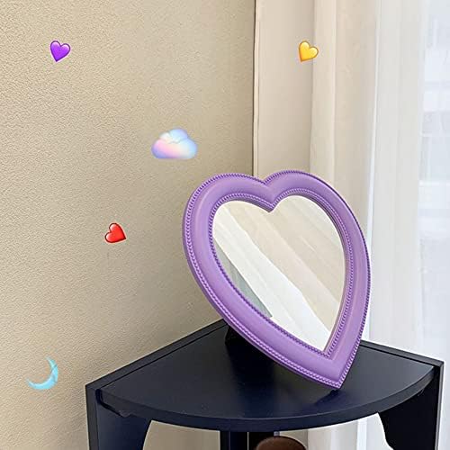 Kalp makyaj aynası Kalp Şeklinde Asılı Ayna Yatak Odası Masa Kozmetik duvar aynası makyaj masası aynası Kadın Kızlar için,