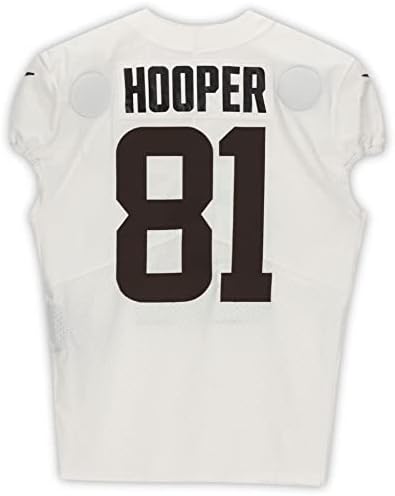Austin Hooper Cleveland Browns Uygulaması-2020 NFL Sezonundan 81 numaralı Beyaz Formayı Kullandı-Boyut 44 + 2-İmzasız NFL Oyunu
