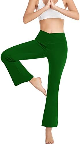 CATTYKEN Yüksek Belli Pantolon Kadınlar için-4 Yönlü Streç Rahat Olmayan See-Through Bootcut Yoga takım elbise pantalonları