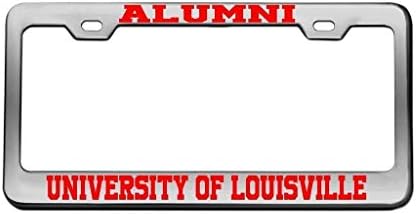 KİNGK Mezunlar Üniversitesi Louisville Üniversitesi Kırmızı Otomatik Plaka Çerçevesi Kapağı, Alüminyum Metal Oto Araba Etiketi