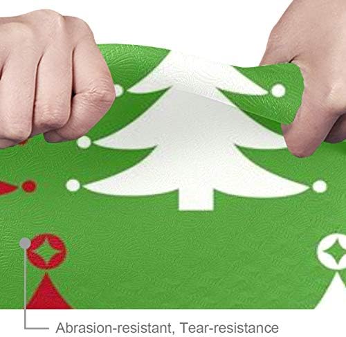 Unicey Kırmızı Beyaz Noel Ağacı Desen Yeşil Yoga Mat Kalın Kaymaz Yoga Paspaslar Kadınlar ve Kızlar için egzersiz matı Yumuşak
