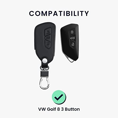 VW Golf 8 ile Uyumlu kwmobile Anahtar Kapağı-Siyah