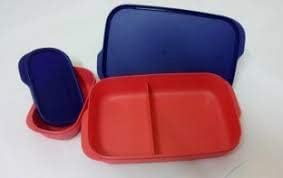 Tupperware Plastik Öğle Yemeği Kutusu, 10 inç, Çok Renkli (2'li Set) - 500 ml Orta Boy Tiffin Kutusu