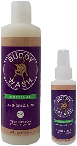 Buddy Yıkama Şampuanı ve Saç Kremi Artı Spritz Lavanta Nane Köpek Bakım Paketi (4-16 Ons)