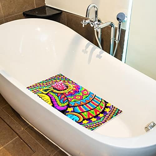 Soyut Sanat Banyo ve Duş Paspasları 40x15. 7 Makinede Yıkanabilir Banyo Paspasları Drenaj Delikleri ve Vantuz Yumuşak Ayak
