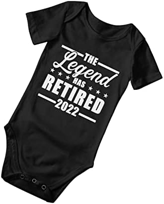 The-Legend-Has-Retired-2022 Bebek Bodysuits Bebek Giysileri 0-24months Sevimli Kısa Kollu Onesies Pamuk Siyah