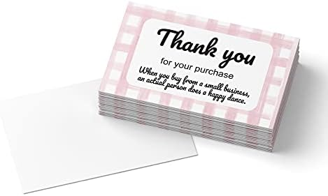 UÇAN EJDERHA Satın alma kartınız için teşekkür ederiz pembe, küçük işletme sahibi için ambalaj ekleme kartı, küçük işletme