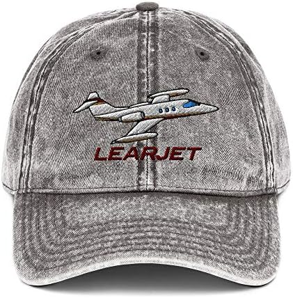Learjet Uçak İşlemeli Vintage Kap (AIRC5124-RG1) - N'nizi Ekleyin