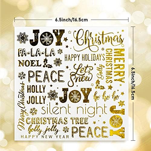 AnyDesign 100 Paketi Noel Kağıt Peçeteler 6. 5x6. 5 Folyo Altın Kokteyl Peçeteler Tek Kullanımlık Sevinç Holly Jolly Parti