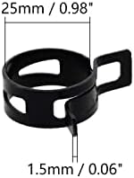 Yinpecly Çelik Bant Kelepçe 25mm (ID) Bant Tipi Hortum Bahar Klipler Kelepçe Yakıt Hattı için Silikon Hortum Tüp Siyah Ton