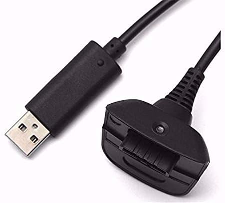 BEESCLOVER USB şarj kablosu Xbox 360 Kablosuz Oyun denetleyicisi için şarj kablosu kablosu Siyah