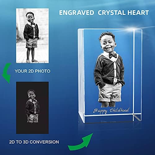 3D Kristal Fotoğraf, Kendi Fotoğrafınızla Kişiselleştirilmiş Hediye, Benzersiz Babalar Günü Hediyesi, Evlilik Hediyesi, Anma
