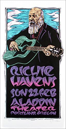 Richie Havens Poster Orijinal İmzalı Serigrafi Gary Houston tarafından 2009