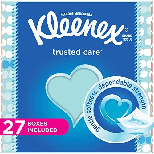 Kleenex Güvenilir Bakım Günlük Yüz Mendilleri, Küp Kutu, Küp Kutu başına 55 Doku, 27 Paket