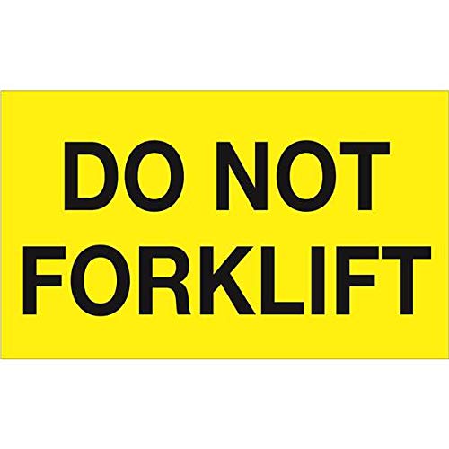 Nakliye, Taşıma, Paketleme ve Taşıma için Aviditi Teyp Mantığı 3 x 5,Forklift Yapmayın Floresan Sarı Uyarı Etiketi (1 Rulo