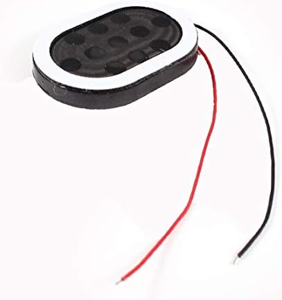 X-DREE Oval Şekil Siyah Kırmızı Kablo Bilgisayar TV Cep Telefonu Mıknatıs Hoparlör (Forma ovalada Negro Kablo rojo Ordenador