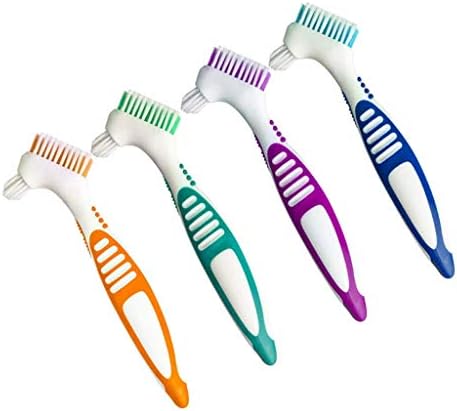 Bonarty 4 paket protez fırçalar çok katmanlı Y-şekil gıda kalıntı temizleyici diş Fırçası