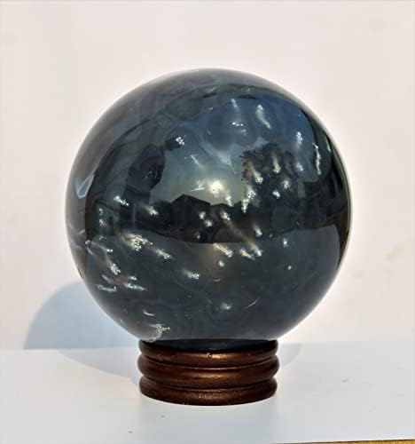 Süper Büyük Boy Doğal Cilalı Gri Akik Kristal Taş Küre (135mm) Çakra Şifa Kuvars Büyük Top Mineraller Numune Orb