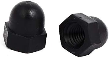 X-DREE M5 Çapı Kadın Konu Naylon Hex Kubbeli Kap Meşe Palamudu Fındık Siyah 50 adet (M5 Diámetro Rosca Hembra Naylon Altıgen