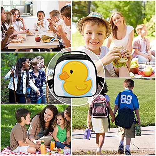 Yalıtımlı öğle yemeği çantası sevimli ördek öğle yemeği kutusu taşınabilir okul seyahat piknik kamp için