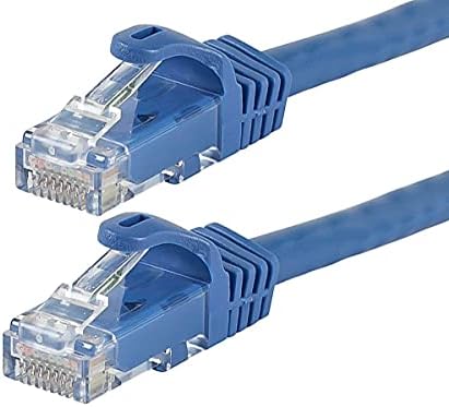 Monoprice Cat6 Ethernet Patch Kablo - 10 Metre - Mavi (5 Paket) Snagless RJ45, Telli, 550MHz, UTP, Saf Çıplak Bakır Tel, 24AWG-Flexboot