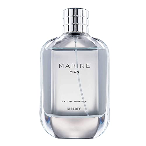 Liberty LUXURY Marine Parfüm Sprey Erkekler için / Greyfurt, Deri, Egzotik Baharatlar, Şehvetli Must Notes, Uzun Ömürlü Koku,