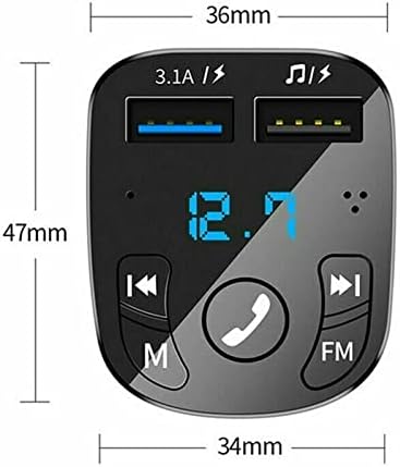 NC Araba Bluetooth FM Verici, Bluetooth Araç Adaptörü, MP3 Çalar, FM Verici, Eller Serbest Arama, Çift USB Bağlantı Noktaları