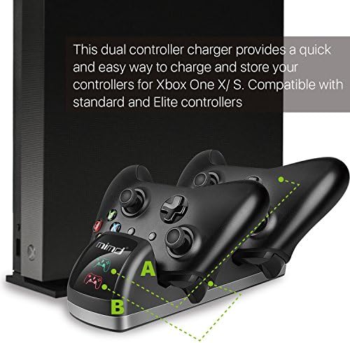 TNP Denetleyici Şarj Xbox One S/X Standart ve Elite ile Uyumlu, çift Yerleştirme İstasyonu Standı Cradle w/Şarj Gösterge ışığı