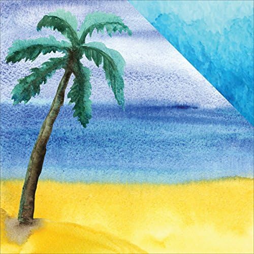 Reminisce SES-002 25 Sayfalık Palm Seaside Çift Taraflı Kart Stoğu, 12 x 12, Çok Renkli