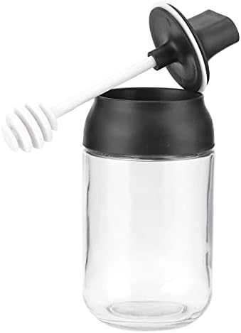 250 ml Bal Pot Şeffaf Cam bal kavanozu PP Reçine Kapaklı Entegre Kaşık Ve Kapak Ayrılabilir Kolu kolay temizlenebilir