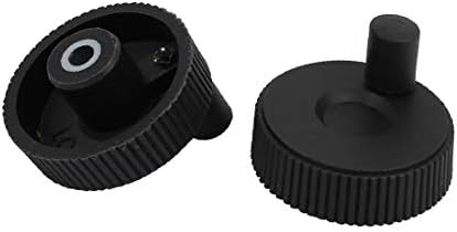 X-DREE 10mm Delik Dia Düz Yuvarlak Tırtıllı Kavrama Sıkma Topuzu Siyah 2 ADET (Perilla de sujeción de 10mm con diámetro recto
