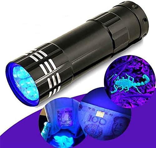 Bluelans UVs meşale LED siyah ışık el feneri ultraviyole meşale 9 Led UVs el Feneri, Giysi Zemin halı Kilim üzerinde Pet idrar