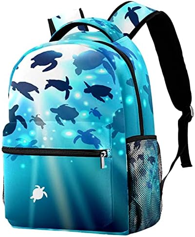 Kampüs sırt çantası deniz kaplumbağaları en iyi okul çantası serin nötr erkek kız 11. 5x8x16 inç