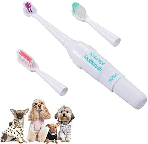 TEHAUX 3 Pcs Profesyonel Elektrikli Köpek Kedi Diş Fırçası, ultrasonik Teknoloji Pet diş fırçası seti için Pil Olmadan Kedi