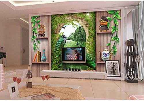 Ev Dekor Duvar Kağıtları 3D Ahşap Duvar Tavuskuşu Fotoğraf duvar Kağıdı Duvar Resimleri Oturma Odası TV Arka Plan Kendinden